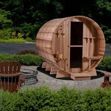 Barrel Sauna Garten Zirben
