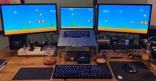 Plug each of your monitors into a power source and make sure all power cables are securely connected use a displayport cable to connect your computer to displayport in on monitor 1 use a displayport cable to connect displayport out on monitor 1 to displayport in on monitor 2 How To Run 2 Displays From An M1 Mac Mini The Sweet Setup