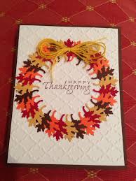 #diycards #greetingcards learn how to make thanksgiving card.our social media:watch more: Handmade Thanksgiving Card Wreath Made Of Punched Oak Leaves Luv How She Put All Thanksgiving Cards Handmade Diy Thanksgiving Cards Thanksgiving Cards