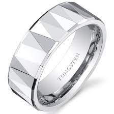 Oravo Men S Faceted Polished Finish 8mm White Tungsten Wedding Band Ring Walmart Com Mens Wedding Bands Tungsten Wedding Ring Bands Tungsten Wedding Bands