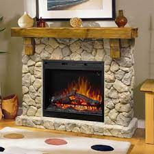 Walker edison rustic farmhouse wood and glass 2 cabinet doors electric fireplace stand console, fits tvs up to 65, 60 inch, rustic oak. Simulated Stone Finishes