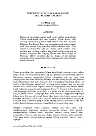 Sekirannya berjaya dan menerima sokongan menimbulkan rasa percaya. Pdf Pemerolehan Bahasa Kanak Kanak Satu Analisis Sintaksis Shee Laz Academia Edu