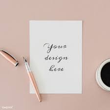 Download Premium Psd Of White Paper Mockup By A Coffee Cup On A Pink Table Paper Mockup Design Mockup Free Pink Table