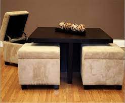 Collection by catherine clamage • last updated 2 weeks ago. Small Coffee Table With 4 Integrated Ottomans Coffee Table Storage Ottoman Coffee Table Coffee Table With Seating