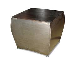 The dark stain works with our other dark brown furniture, and we're excited about the extra storage. Contemporary Side Table Cube Ici Et La Oak Sheet Metal Base Square