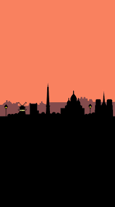 Smartphone Wallpaper Black And Orange Simplistic Skyline Cityscape 1080x1920 Simplistic Wallpaper Minimalist Wallpaper Orange Wallpaper