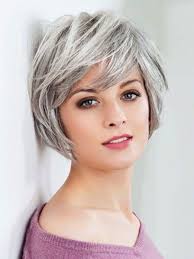 Fashion Chin Length Ladies Grey Hair Wig, Short Wigs, Capless Wigs, Grey  Wigs