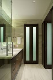 How to turn a hinged farmhouse door into a bathroom sliding barn door on a budget. Frosted Bathroom Sliding Doors Houzz