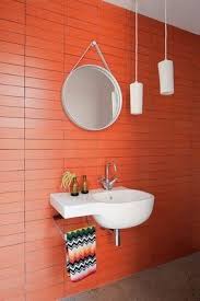 Summer Lovin Warm Toned Bathroom Tile Fireclay Tile Tile Bathroom Orange Bathrooms Orange Tiles