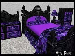 Purple Skull Bed Dresser Bedroom Set Purple Furniture Purple Bedding Purple Bedrooms Boyd bedroom set brown and washed taupe.
