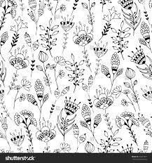 Black And White Floral Design Seamless Black And White Floral Pattern Hand Drawing Doodle Vector Illustration Floral Pattern Flower Drawing Pattern
