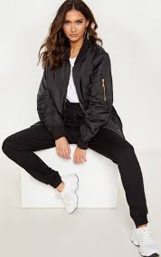 Black Bomber Jacket Outfits Womens Shelbi Black Longline Bomber Jacket Jacket Outfit Women Bomber Jacket Women Bomber Jacket Outfit