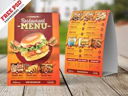 Food Menu Tent Card Design Free Psd Food Menu Food Poster Design Food