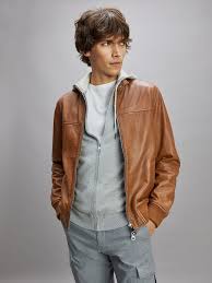 Nappa Leather Harrington Jacket Brown Tommy Hilfiger Harrington Jacket Lambskin Leather Jacket Jackets