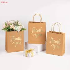 Check out our thank you paper bags selection for the very best in unique or custom, handmade pieces from our craft supplies & tools shops. Medium Size Gift Bags Gold Foil Thank You Brown Paper Bags With Handles For Wedding Birthday Baby Shower Party Favors 10 Pack Shopee Philippines