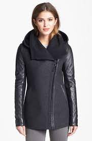 Mackage Vena Hooded Leather Sleeve Coat Nordstrom Leather Sleeve Clothes Design Leather Coat