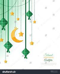 Selamat hari raya aidilfitri greeting card banner. Selamat Hari Raya Aidilfitri Greeting Card Vector Illustration Hanging Ketupat And Crescent W Wallpaper Ramadhan Eid Card Designs Envelope Design Inspiration