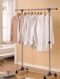 Portable clothes rack garment hanging stand closet storage organiser shelf home. Buy Deluxe High Quality Single Pole Telescopic Clothes Hanger Stand Online Best Prices In India Rediff Shopping