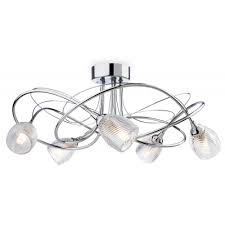 Ceiling lights close to fixtures shades of light. Firstlight 7643ch Henley 5 Light Semi Flush Ceiling Fitting In Polished Chrome Finish With Clear Glass Shades Castlegate Lights