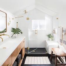 Black And White Hexagon Tile Bathroom Ideas Bathroom Inspiration With Black Hexagon Tiles White Subway Tiles Wood Grain Vanity With Beautiful Bathroom Decor Beautiful Bathrooms Bathroom Transformation