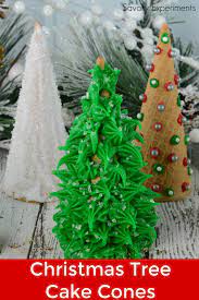 Christmas Tree Cake Cones Are Filled With Cake And Frosting And Then Festively Decorated And A Fun Holiday Activi Cake In A Cone Christmas Tree Cake Tree Cakes