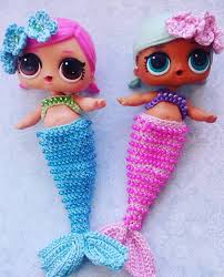 How Amazing Are These Lol Surprise Mermaid Tails By Akulovanna33 Check Out Her Other Gorgeous Lol Surprise Lol Dolls Doll Sleeping Bag Knitting Dolls Clothes