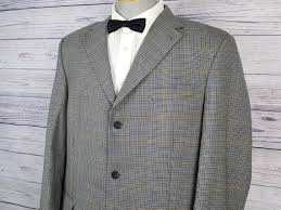 Vintage 90s Wool Tommy Hilfiger 44t Blazer Windowpane Houndstooth Mens Sport Coat Union Made In Canada Suit Jacket Office Business Wedding
