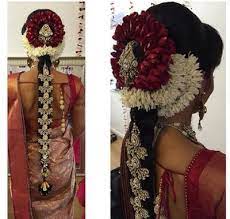 Tamil Wedding Hairstyle With Flowers Wedding Hair Flowers Flowers In Hair Vintage Wedding Hair