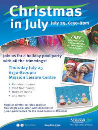 Free movie night with your friends. Christmas In July Pool Party City Of Mission