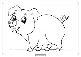 This coloring book features 96 pages of art depicting scenes of peppa, her brother george, mummy and daddy pig and all of kids' favorite characters from the popular peppa pig show. Printable Easy Pig Coloring Pages For Kids