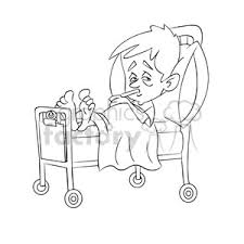 Hospital clipart black and white. Child Sick In Hospital Bed Black White Clipart Commercial Use Gif Jpg Png Eps Svg Ai Pdf Clipart 393508 Graphics Factory