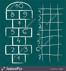 Hopscotch Game And Chart Illustration