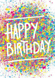 Bunte Happy Birthday Karte Geburtstags Postkarte Online Versenden Happy Birthday Karte Grusskarten Geburtstag Geburtstagswunsche