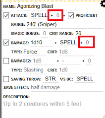 Community Forums Item Creation Creating An Item That Gives One Spell A 1 To Ranged Attack And 1 To Damage Roll20 Online Virtual Tabletop
