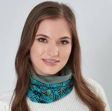Snood Palm Print Neck Warmer Stretchy Jersey Infinity Abigail Scarf  Oeko-tex Certified Cotton Lining Ethical and Ecologically Friendly
