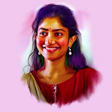 Smudge Painting Of Actress Sai Pallavi Align Multimedia Actress Without Makeup Portrait Photoshop Digital Painting Photoshop