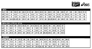 Asics Size Chart Www Studiozanolla Com