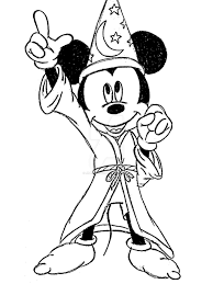 Enjoy this fantasia magic mickey mouse coloring page. Mickey Mouse Wizard Coloring Pages Coloring And Drawing