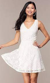 Sleeveless Short V-neck Lace Graduation Dress Short Lace Dress Graduation Party Dresses Dresses
