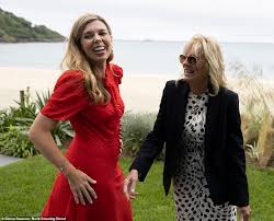Simon dawson) carrie is a big fan of long dresses, and she has been seen wearing them during the g7 weekend. Jill Biden Enjoys A Day On The Seashore With Carrie Johnson And Son Wilfred Trends Wide