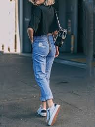 A male partner in an unmarried romantic relationship. Blau Reissverschluss Taschen High Waist Boyfriend Jeans Demin Damen Lang Hose Mode Jeans Unterteile