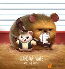 Artstation Daily Paint 1518 Hamstar Wars Han And Chewie Piper Thibodeau Cute Drawings Daily Painting Cute Art