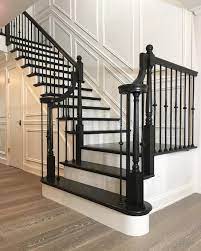 5 429 Likes 496 Comments Kate Rumson Katerumson On Instagram So Excited To Share My Newly St Stained Staircase Black Stair Railing Black Painted Stairs