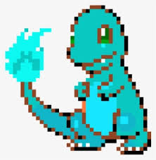 Pixel art is just another art medium, like guache, oil painting, pencil, sculpture or its close cousin mosaic. Blue Flame Charmander Pixel Art Pokemon Facile Png Image Transparent Png Free Download On Seekpng