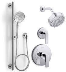 This method adds a handheld showerhead but also leaves the existing shower head in place. Kohler Kss Composed 4 Rths Cp Polished Chrome Composed Pressure Balanced Shower System With Shower Head Hand Shower Valve Trim And Shower Arm Faucet Com