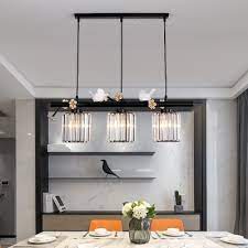 Find furniture & decor you love at hayneedle, where you can buy online while you explore our room designs and curated looks for tips, ideas & inspiration to help you along the way. Flower And Bird Lighting Fixture Modern Crystal 3 Light Island Pendant For Kitchen Island In Black Beautifulhalo Com