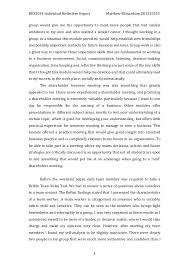 Writing a good story doesn't mean a simple telling about the events that have happened in your life. Reflective Report