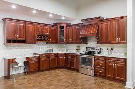 Mahogany wood display cabinet with cupboard & drawers. Kitchen Cabinets Montreal Wholesale