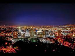 Salt Lake City Night Lights By Steve Howa Salt Lake City Utah City Lights At Night World Cities