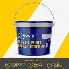 Plastic Paint Bucket Mockup Paint Buckets Color Design Change Background